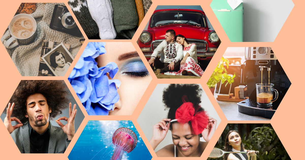 Trending in 2024 - cocktail creative. Images of retro products, vintage kitchen, big hair, jelly fish,blue makeup , all things trending in 2024