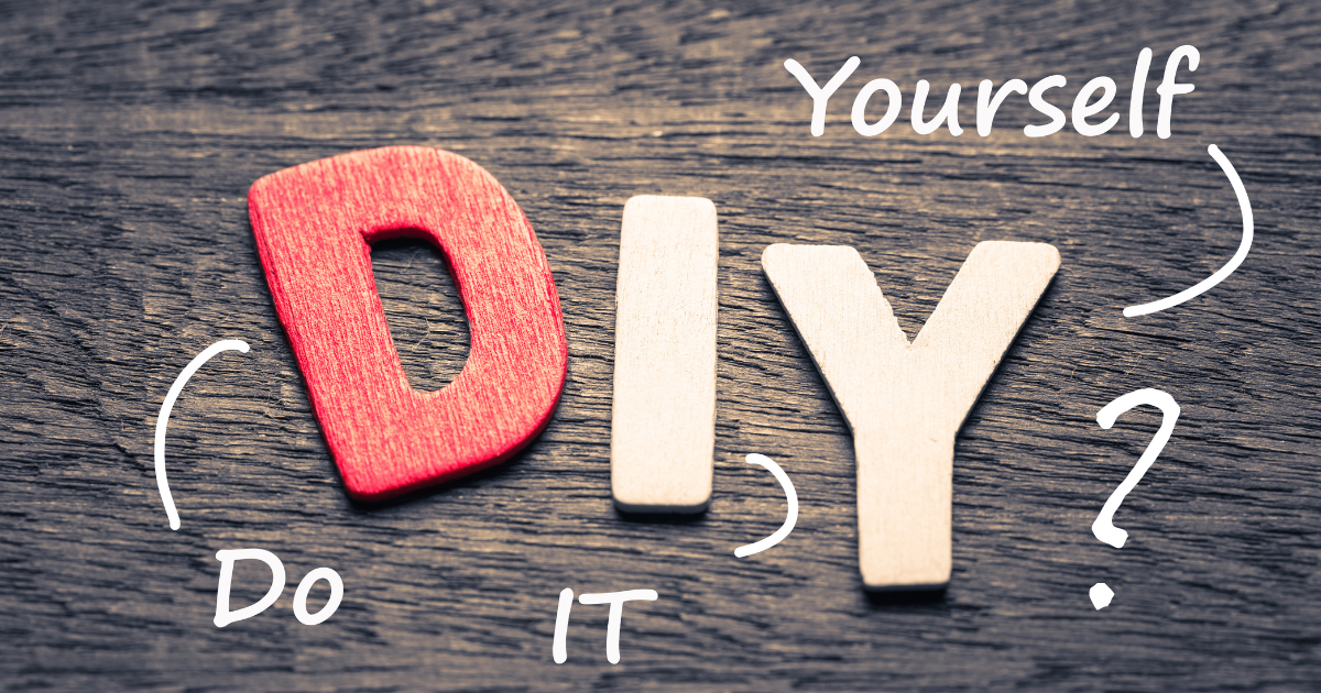 DIY DO it yourself with a question mark text