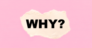 the word "WHY?" on a pink background. Cocktail Creative