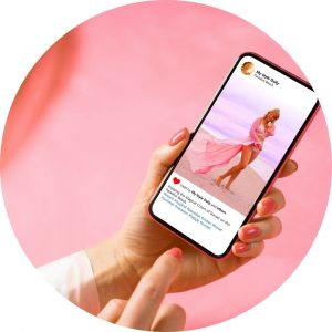 Image of a phone showing a social Media post, Cocktail Creative