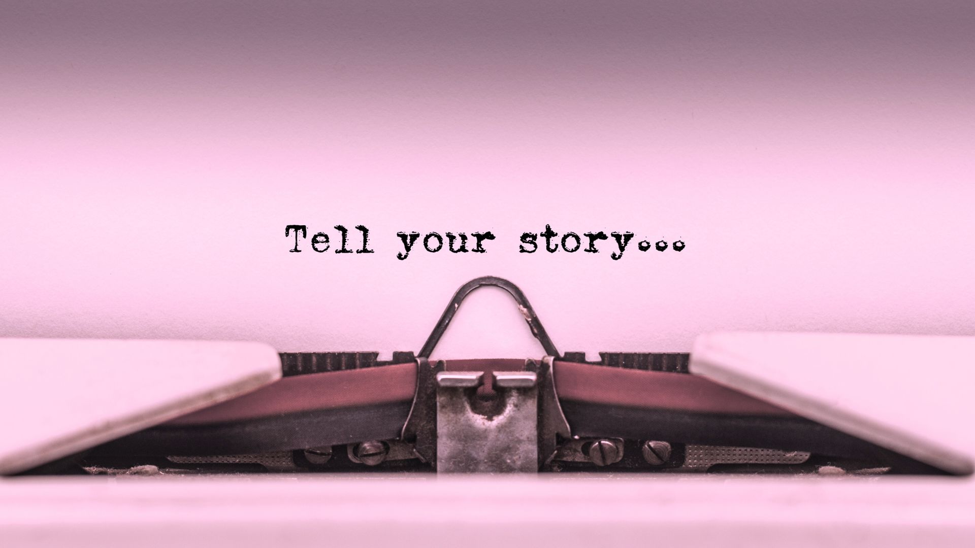 tell your story written on a typewriter, cocktail creative