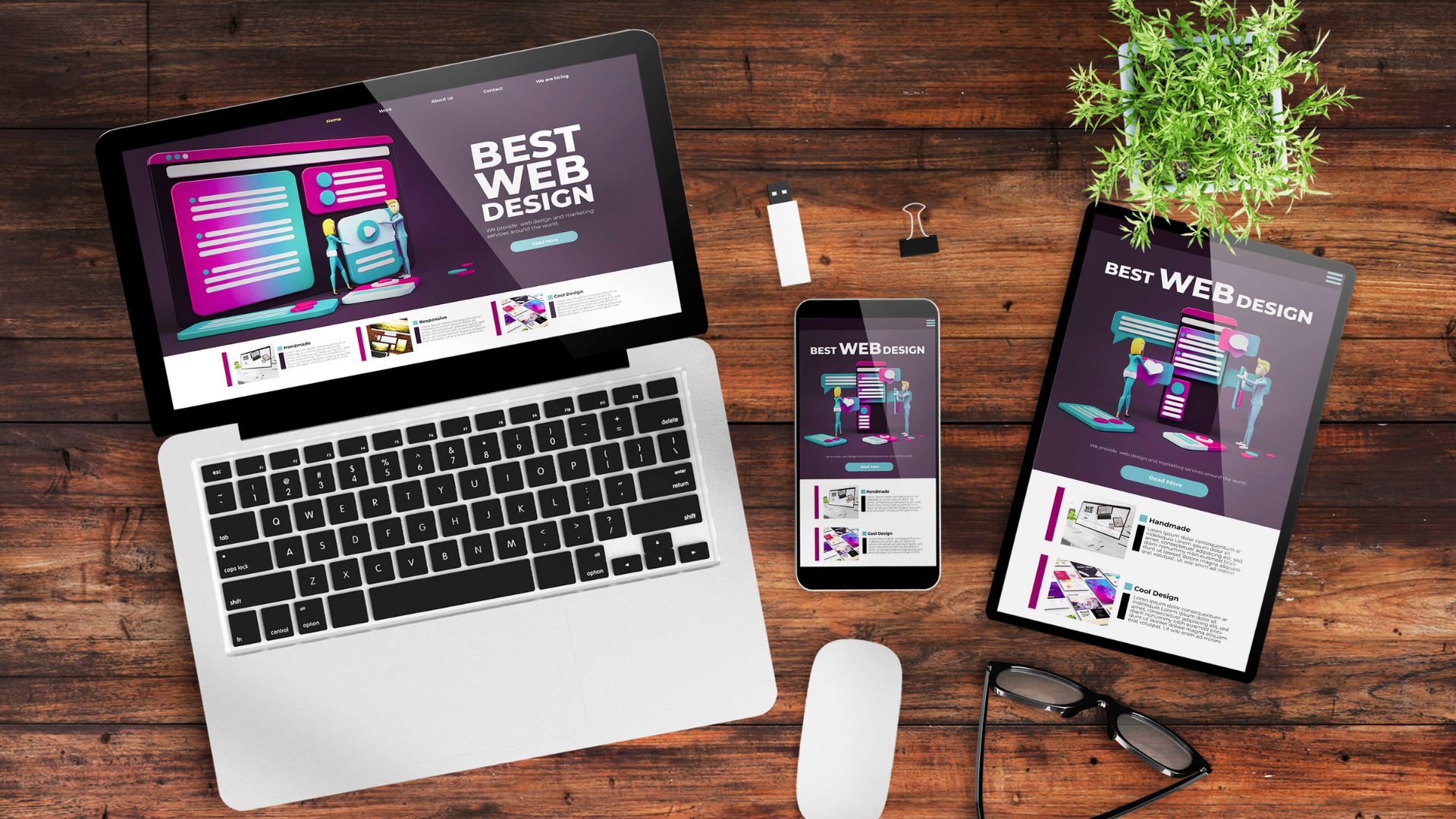 Image of website on different devises. Cocktail Creative, Brand Boosters,